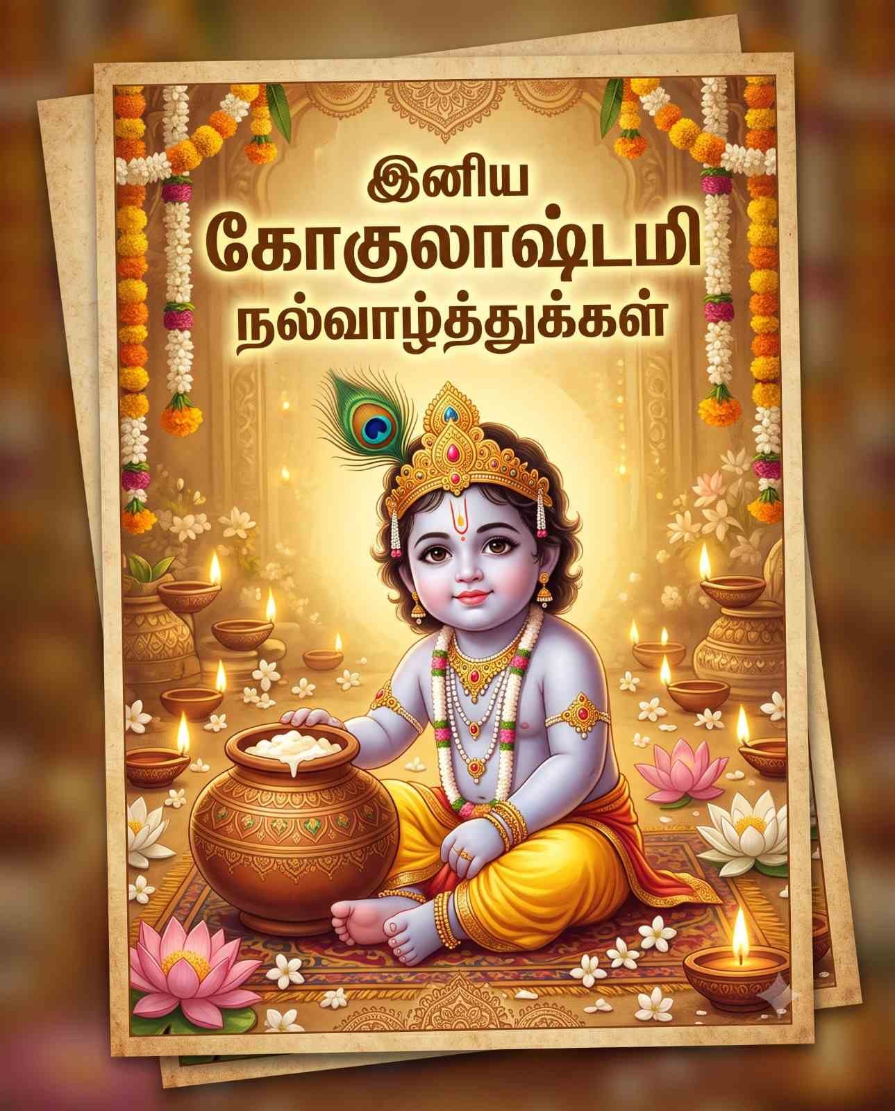Gokulashtami Wishes ai image prompt in Tamil Gokulashtami Wishes ai image prompt in Tamil
